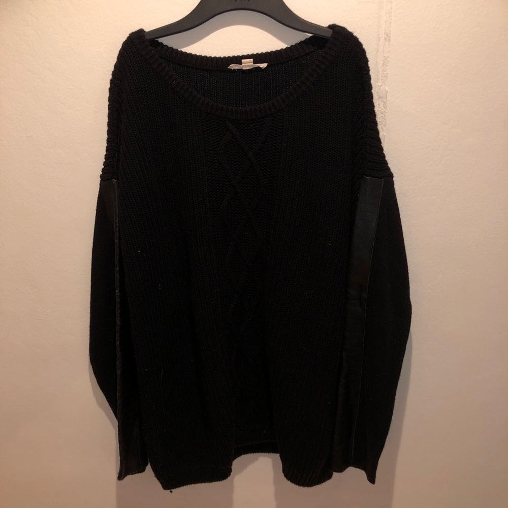 black sweater w leather